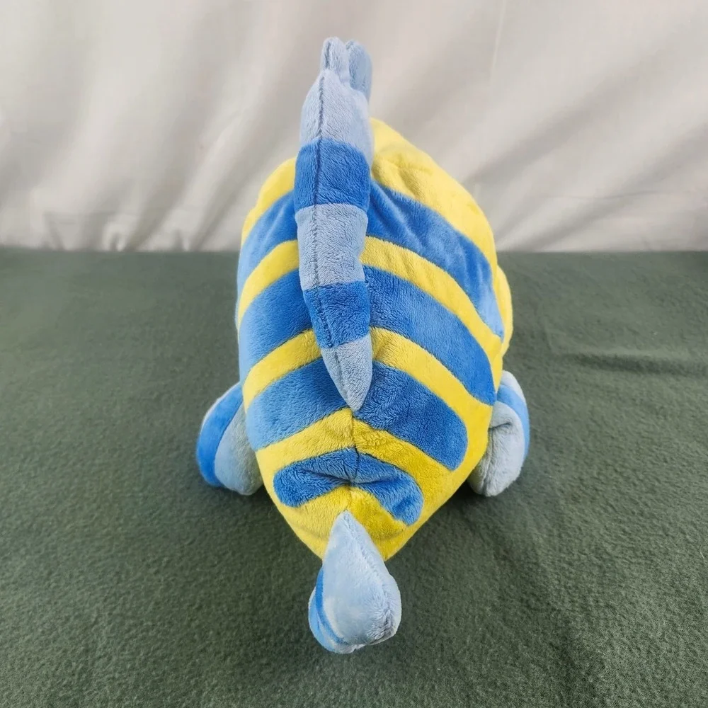 Disney Store Flounder Plush Stuffed Animal Little Mermaid Ariel Yellow Blue Fish